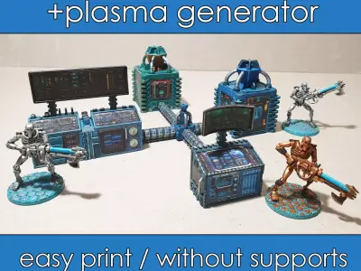 Control panels with plasma generator 3D model