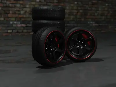 Rim and Tire 3D model by nikdox
