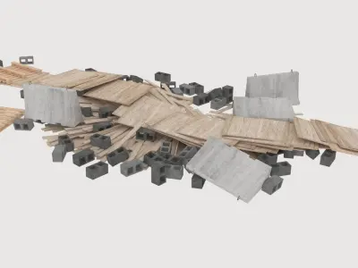 construction site pallets pile 1 3D model