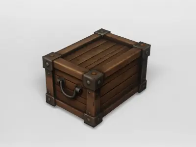 Medieval Wooden Storage Crate 3D model
