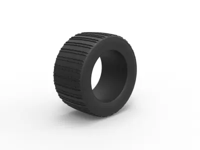 Dune buggy rear tire 19 Scale 1 to 25 3D print model