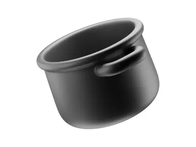 Saucepan 3D Icon Low-poly 3D model