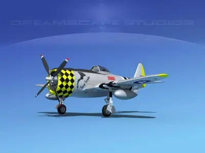 Republic P-47D Thunderbolt V07 3D model