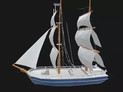 Low Poly Sailboat 3D Model 3D model
