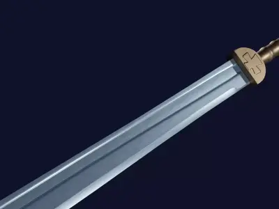 Grossmesser sword with Gladius handle Low-poly 3D model