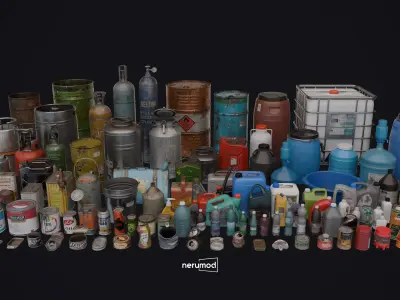 Industrial Storage Containers  Environment Prop Pack 3D model