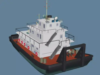Push Ship Low-poly 3D model
