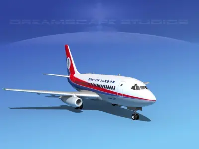 Boeing 737-100 Dan Air London 3D model