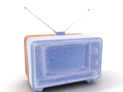 Vintage Wooden TV model pack Low-poly 3D model
