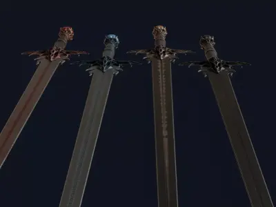 Dark Sword 5 Low-poly 3D model