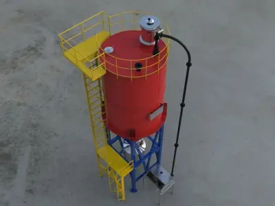 POWDER SILO AND TRANSFER CONVEYOR Free 3D model
