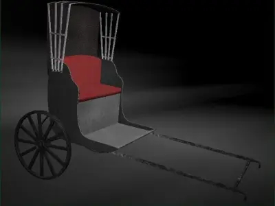 rickshaw    ricksha Low-poly 3D model