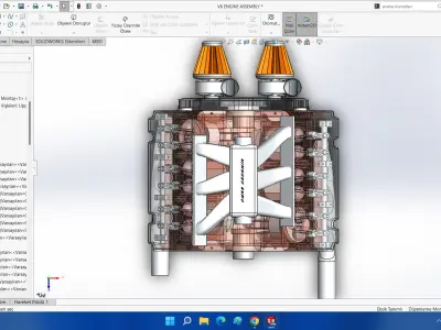 V6 ENGINE SOLIDWORKS 3D model