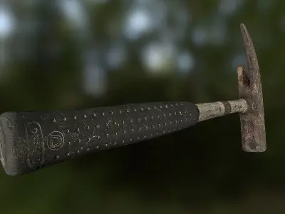 Claw Hammer low poly 3D model Low-poly 3D model