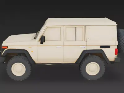 Stylized Desert Tactical SUV 3D Model Low-poly 3D model