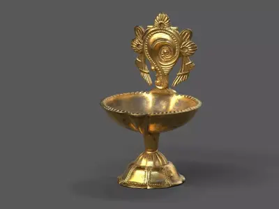 Small Brass Conch Lamp in Brass Low-poly 3D model