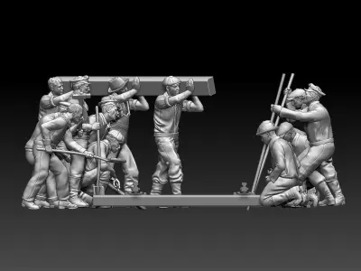 workers  railway 3D print model