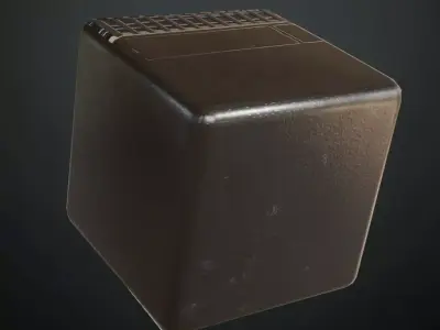 Dark Micro-Patterned Sci-Fi Metal Plate PBR Seamless Texture