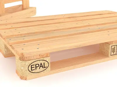 Wooden pallet 3D model 5