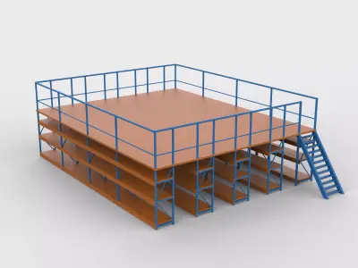 Multi Tier Steel Platform 3D model