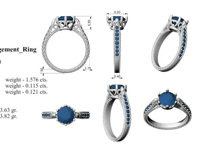 Antique Engagement Ring 3D print model
