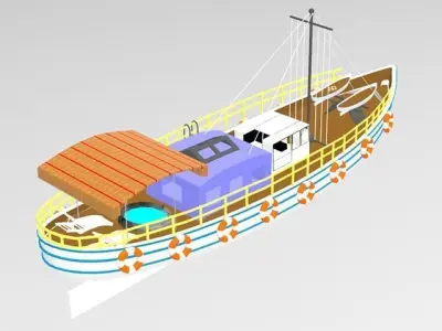 Ship High detailed And Low poly Low-poly 3D model