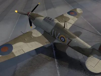 Hawker Hurricane Mk-2d 3D model