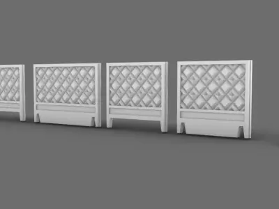 Type 7 soviet industrial concrete fence PO-2 3D print model 3D print model