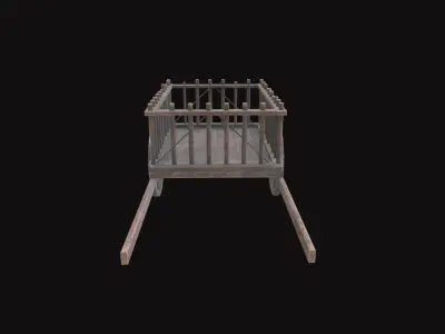 Medieval Wagon Low-poly 3D model get