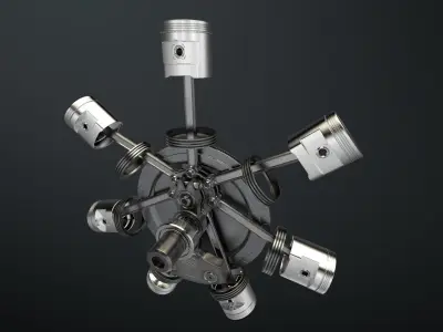 Aircraft engine 3D model from CGTrader - Rigged