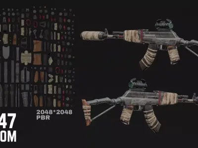 AK-47 Special Low-poly 3D model