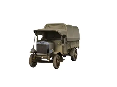 1910s Military Truck Vintage Army Transport Utility Vehicle 3D model