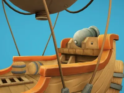 Balloon Boat Low-poly 3D model