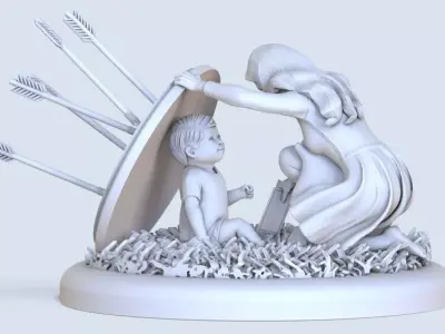 MOTHERS LOVE FOR THE CHILD 3D print model