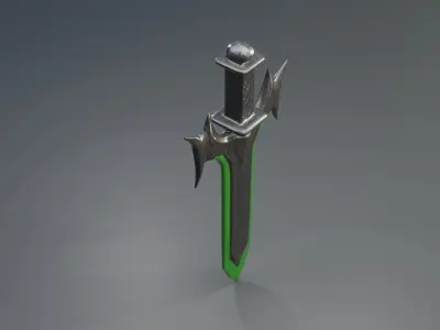 green sword stylized Low-poly 3D model