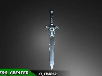 Low-Poly Fantasy Sword 3D Model Low-poly 3D model