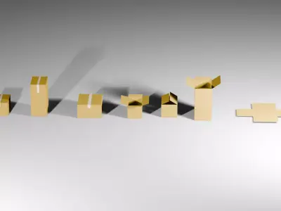 Many Different Card Boxes Low-poly 3D model