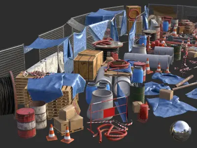 Construction Site Collection 3D Model Pack
