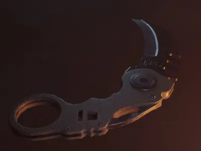 Karambit knife Low-poly 3D model order