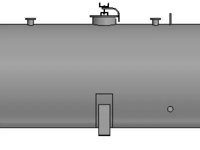 Industrial horizontal storage tank V10m3 3D model purchase