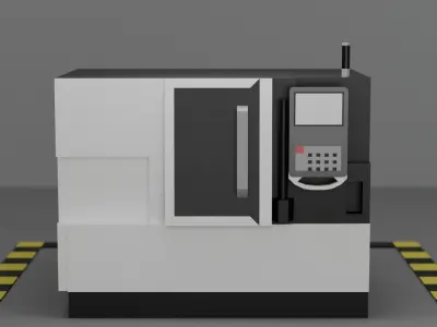 lathe pack Low-poly 3D model