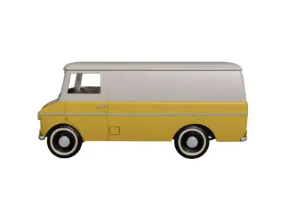 Generic Retro Cargo Van Classic Vintage Delivery Vehicle 05 3D model