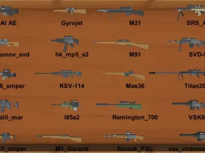 Low poly MEGA gunpack Free low-poly 3D model