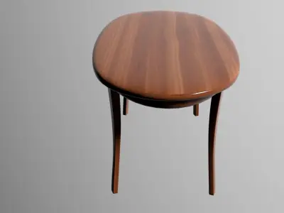 TABLE oval with wooden top 3D model