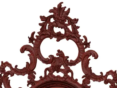 French Louis XV Rococo Style Console Mirror 3D model