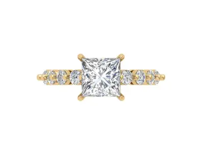 Princess Engagement Ring 3D print model get