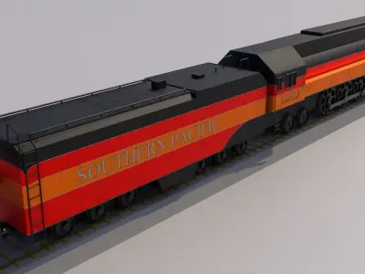 Daylight Steam Locomotive Train 3D model