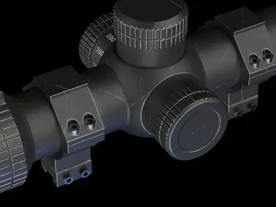 PBR Rigged Rifle Scope - Alpen KODIAK 10x44 Low-poly 3D model