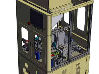 Pallet press with conveyor belt 3D model