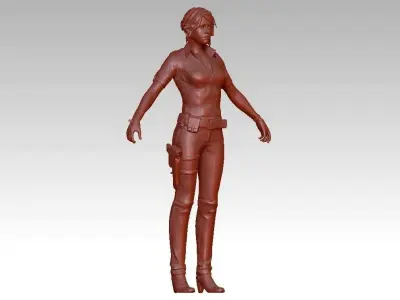 military woman 3D print model
